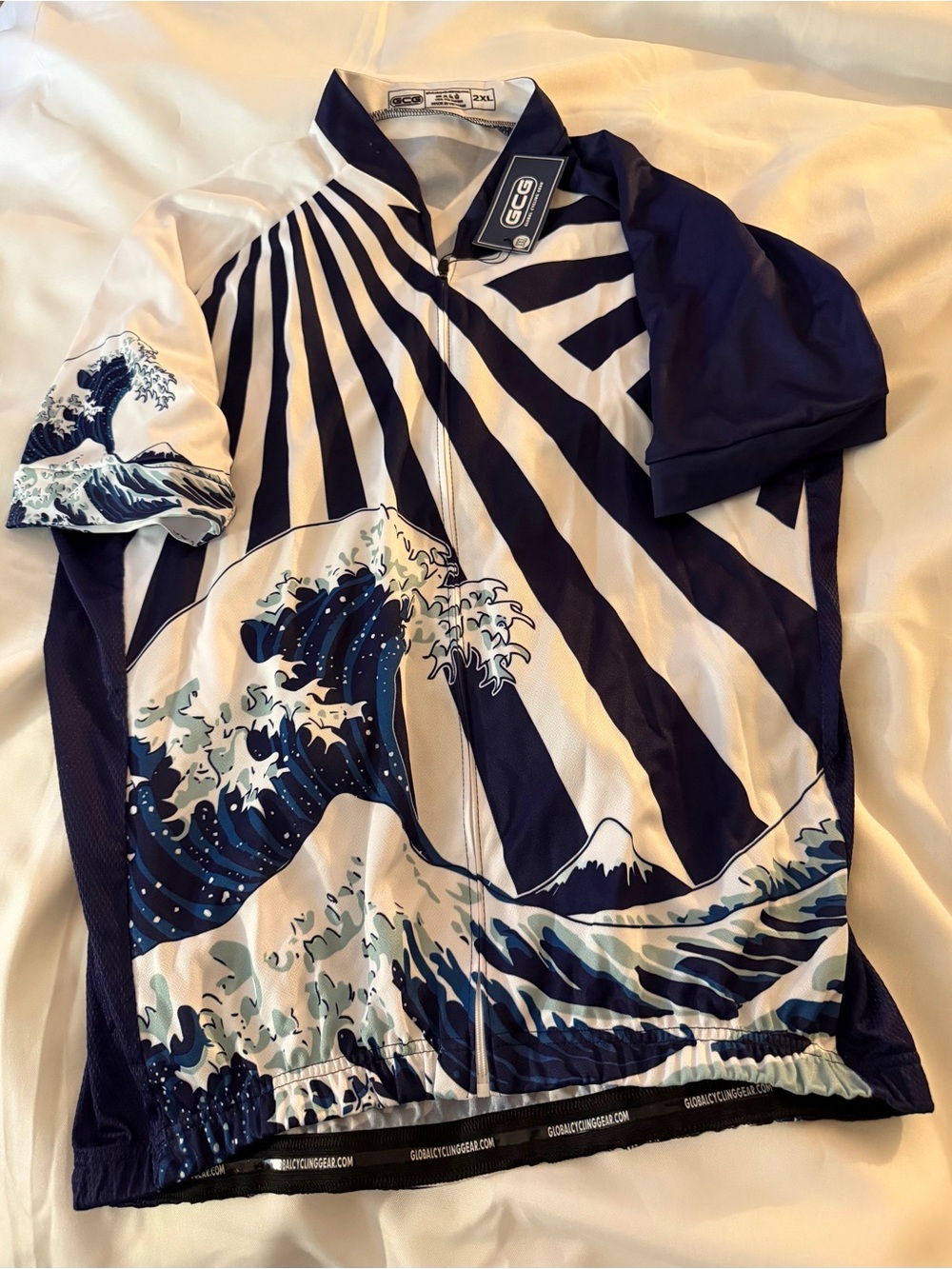 GCC Blue & White Wave Cycling Jersey
